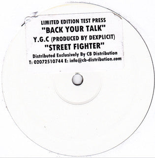 Young Guns* : Back Your Talk / Street Fighter (12", Ltd, TP, W/Lbl)