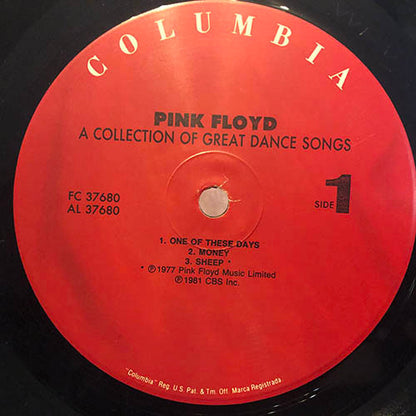 Pink Floyd : A Collection Of Great Dance Songs (LP, Comp, RE, Red)