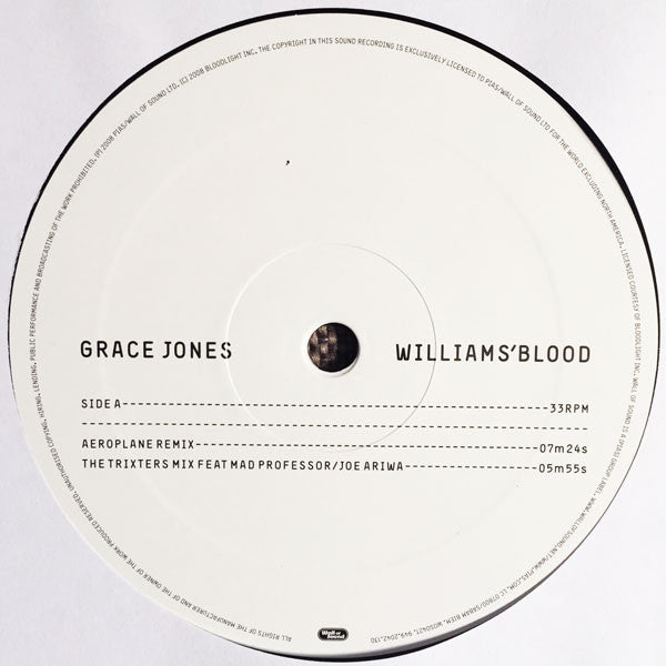 Grace Jones : Williams' Blood (12")