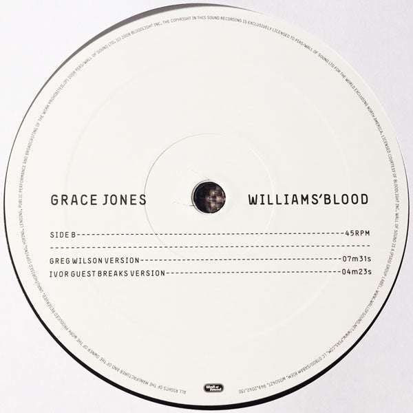 Grace Jones : Williams' Blood (12")