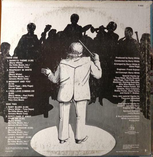 The Love Unlimited Orchestra* Arranged & Conducted By Barry White : Rhapsody In White (LP, Album, San)