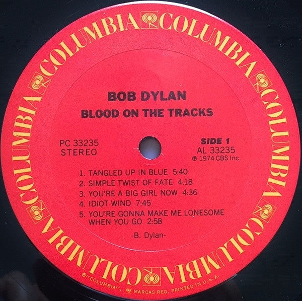 Bob Dylan : Blood On The Tracks (LP, Album, RP, Pit)