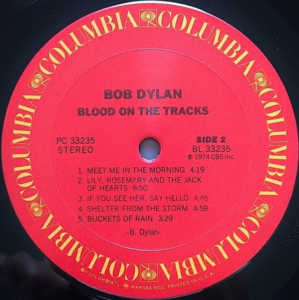 Bob Dylan : Blood On The Tracks (LP, Album, RP, Pit)