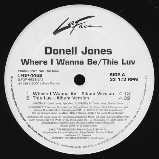 Donell Jones : Where I Wanna Be / This Luv (12", Promo)