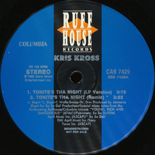 Kris Kross : Tonite's Tha Night (12", Promo)