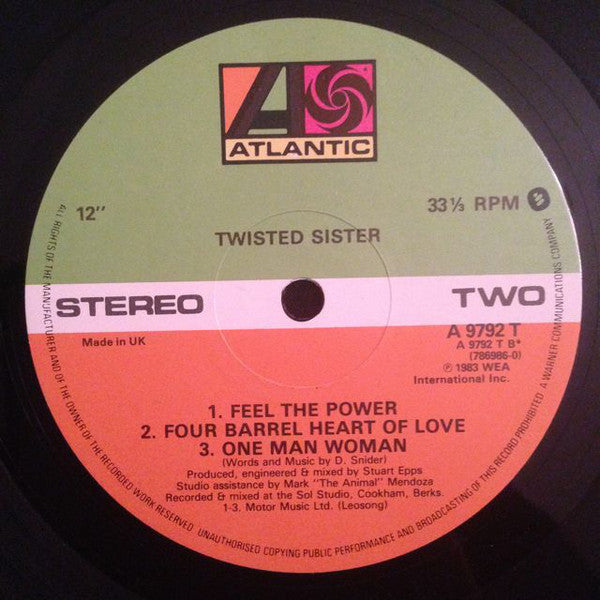 Twisted Sister : You Can't Stop Rock 'N' Roll (12", Single, Bla)