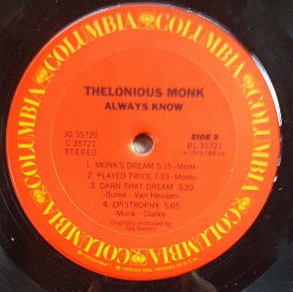 Thelonious Monk : Always Know (2xLP, Comp, Gat)