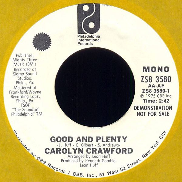 Carolyn Crawford* : Good And Plenty (7", Mono, Promo)