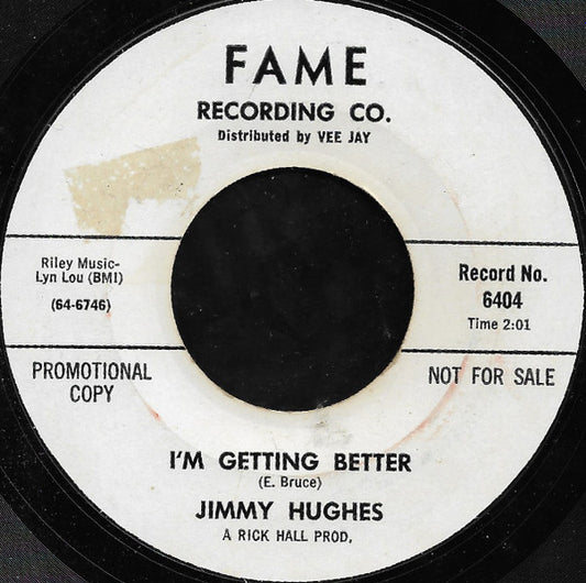 Jimmy Hughes : I'm Getting Better / I Want Justice (7", Promo)