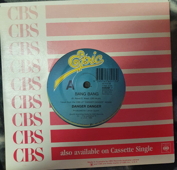 Danger Danger : Bang Bang (7", Single)
