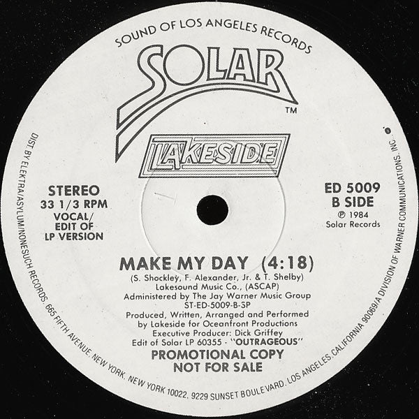 Lakeside : Make My Day (12", Promo, SRC)