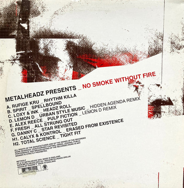 Various : MDZ.03 Metalheadz Presents _ No Smoke Without Fire (4x12", Album, Comp)