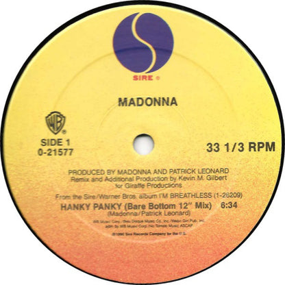 Madonna : Hanky Panky (12", Maxi)