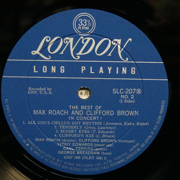 Max Roach And Clifford Brown* : The Best Of Max Roach And Clifford Brown In Concert! (LP, Comp, Mono)