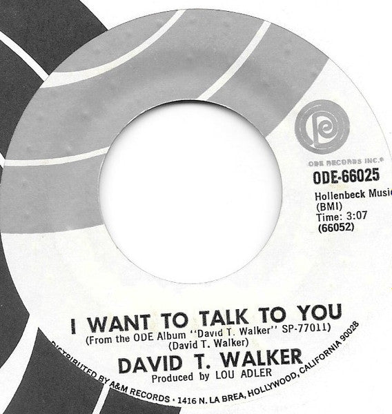 David T. Walker : Hot Fun In The Summertime / I Want To Talk To You (7", Styrene)