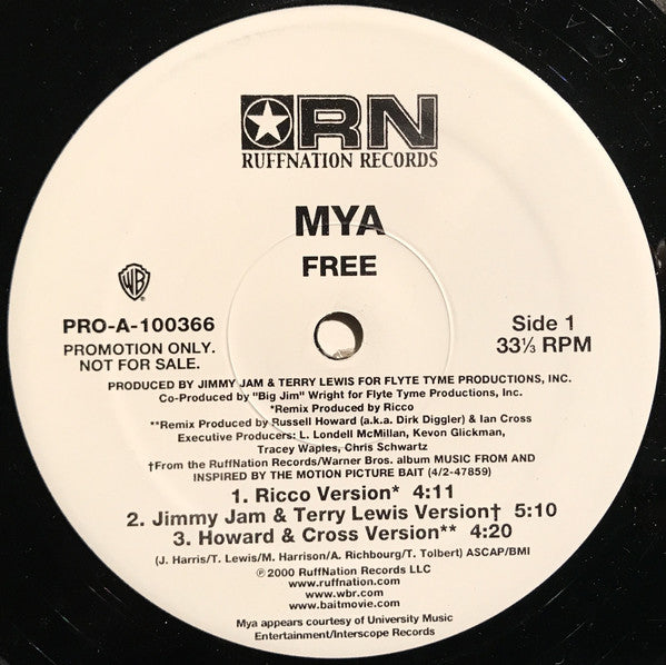 Mýa* : Free (Remixes) (12", Promo)