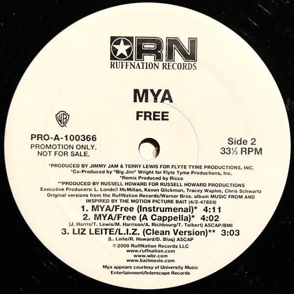 Mýa* : Free (Remixes) (12", Promo)