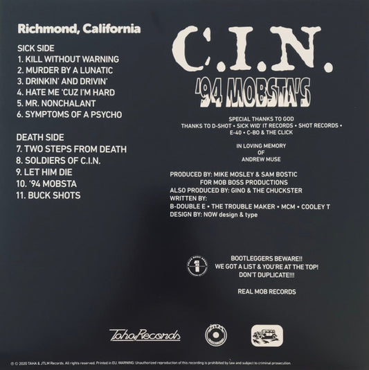 C.I.N. : '94 Mobsta's (LP, Album, Ltd, RE)