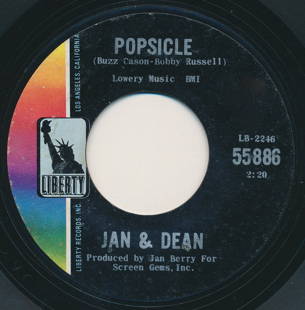 Jan & Dean : Popsicle / Norwegian Wood (This Bird Has Flown) (7", Single, Styrene, She)