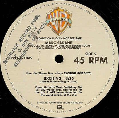 Marc Sadane : Exciting (12", Promo)