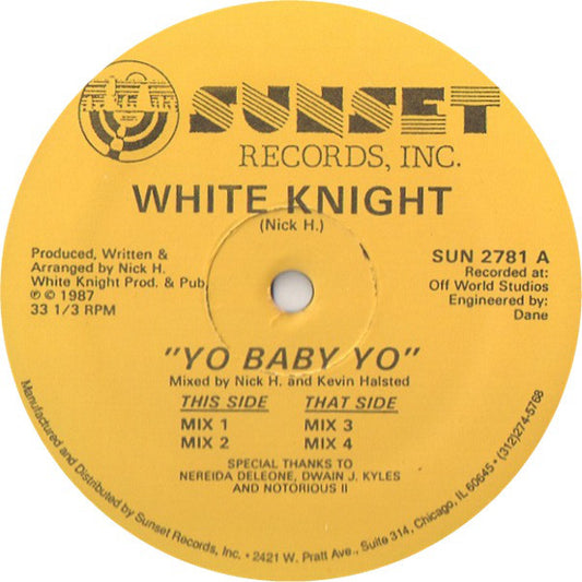 White Knight : Yo Baby Yo (12")