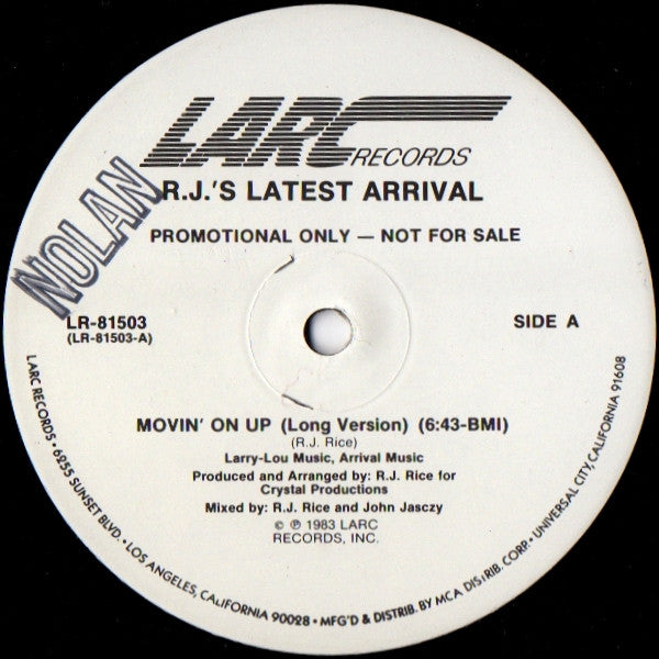 R.J.'s Latest Arrival : Movin' On Up (12", Promo)