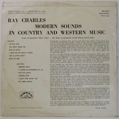 Ray Charles : Modern Sounds In Country And Western Music (LP, Album, Mono)