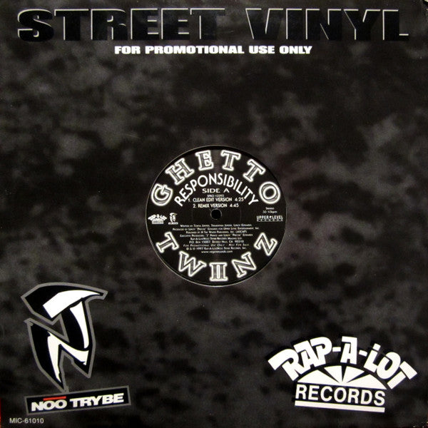 Ghetto Twiinz : Responsibility (12", Promo)