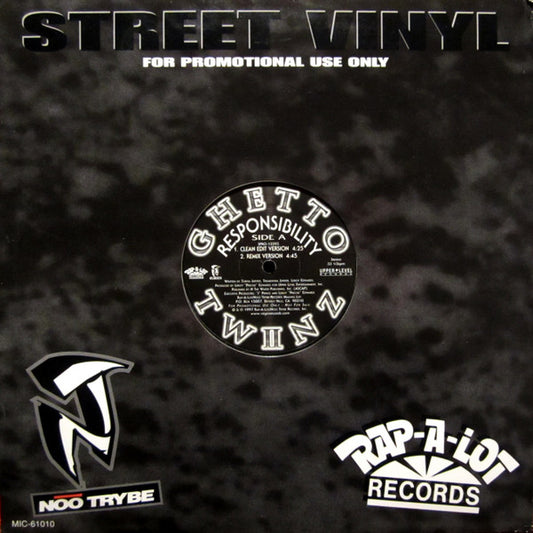 Ghetto Twiinz : Responsibility (12", Promo)