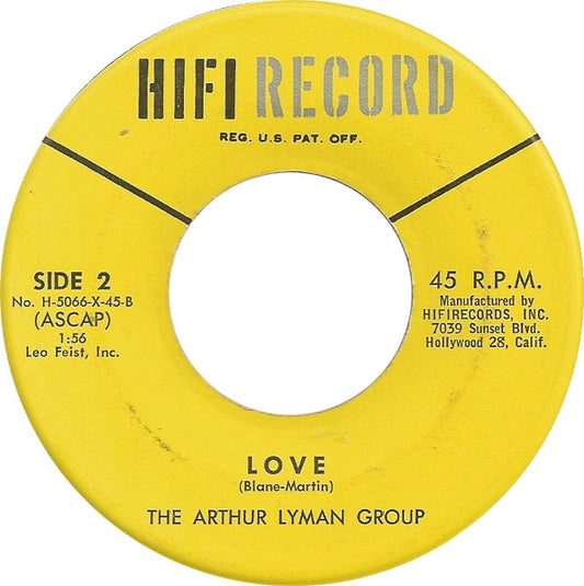 The Arthur Lyman Group : Love For Sale (7", Single)