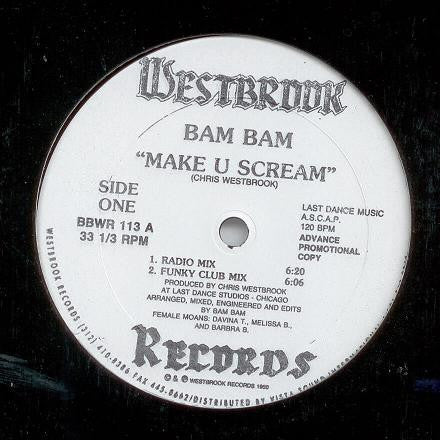 Bam Bam : Make U Scream (12", Promo)