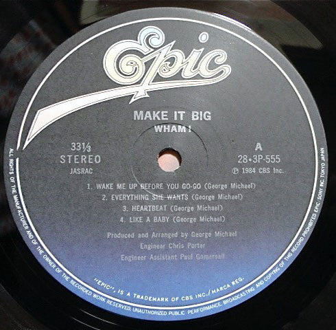 Wham! = ワム！* : Make It Big = メイク・イット・ビッグ (LP, Album)