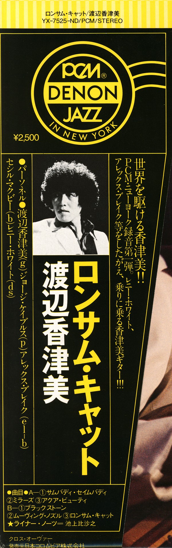 Kazumi Watanabe : Lonesome Cat (LP, Album)