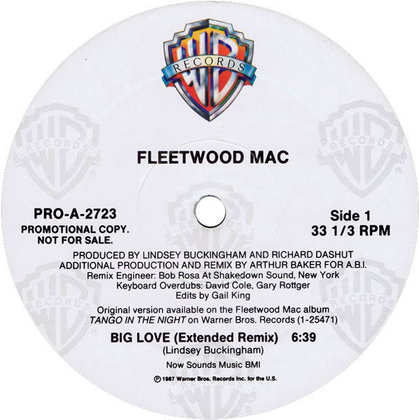Fleetwood Mac : Big Love (12", Promo)