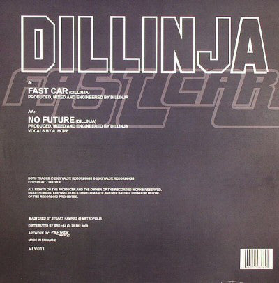 Dillinja : Fast Car / No Future (12")