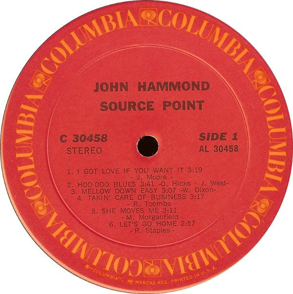 John Hammond* : Source Point (LP, Album, Ter)