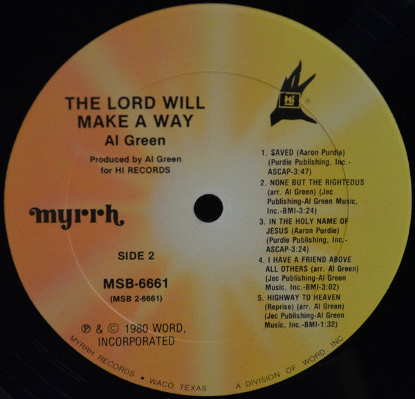 Al Green : The Lord Will Make A Way (LP, Album)