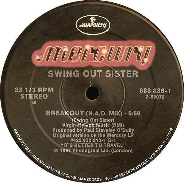 Swing Out Sister : Breakout (12", Single)