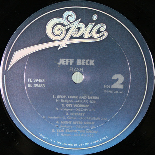 Jeff Beck : Flash (LP, Album, Pit)