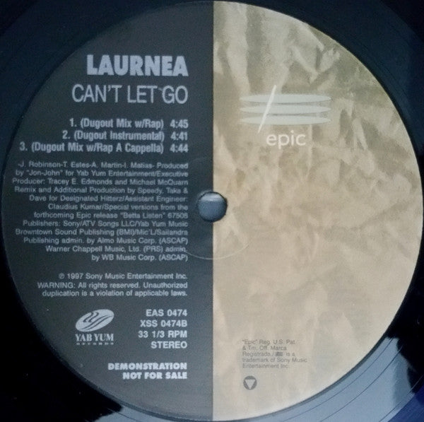 Laurnea : Can't Let Go (Remixes) (12", Promo)