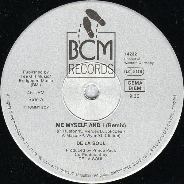 De La Soul : Me Myself And I (Remix) (12")