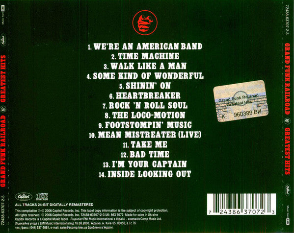 Grand Funk Railroad : Greatest Hits (CD, Comp, RM)