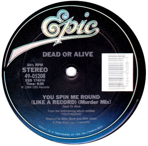 Dead Or Alive : You Spin Me Round (Like A Record) (Murder Mix) (12")