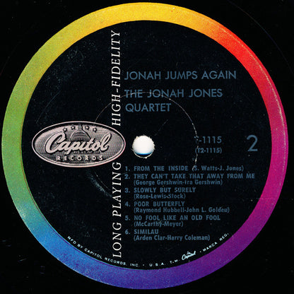 The Jonah Jones Quartet : Jonah Jumps Again (LP, Album, Mono, Scr)