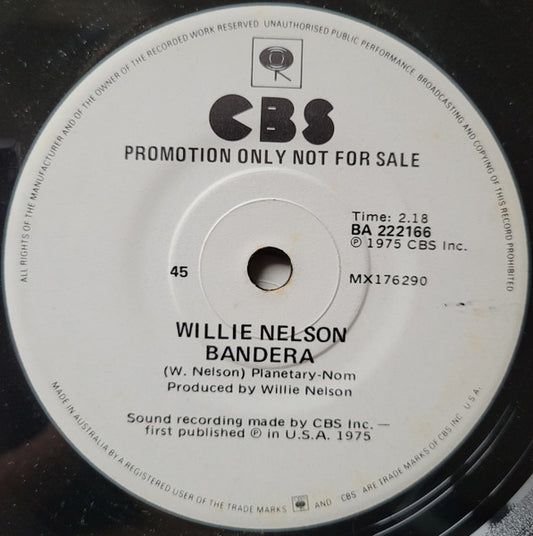 Willie Nelson : Blue Eyes Crying In The Rain  (7", Single, Promo)