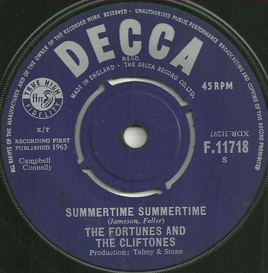 The Fortunes And The Cliftones : Summertime Summertime (7", Single)