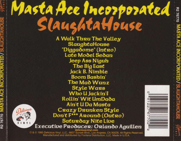 Masta Ace Incorporated : SlaughtaHouse (CD, Album, RE, Son)