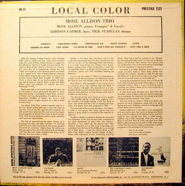Mose Allison : Local Color (LP, Album, RP, Ber)