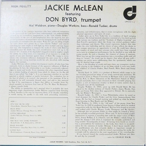 The Jackie McLean Quintet* : The Jackie McLean Quintet (LP, Album, Mono, RE)