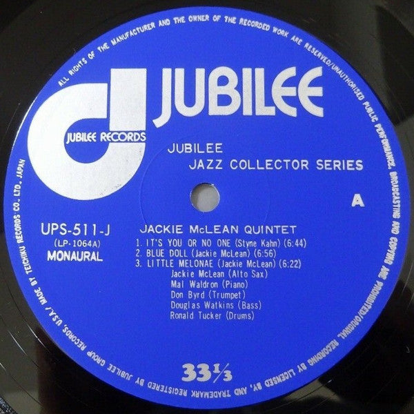 The Jackie McLean Quintet* : The Jackie McLean Quintet (LP, Album, Mono, RE)